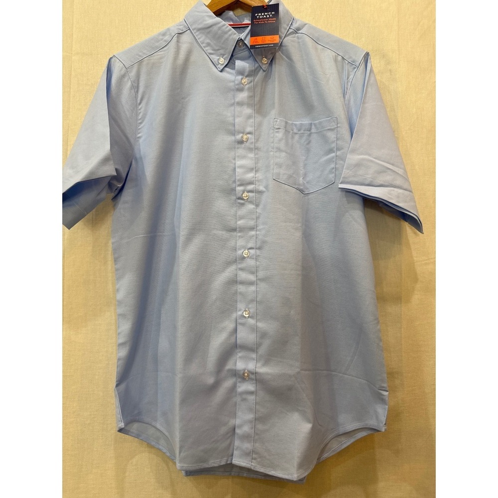 Oxford Shirt Short Sleeve Blue School Men Small/ School uniform French Toast NWT